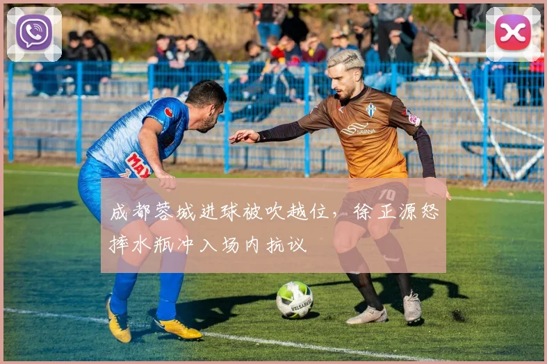 成都蓉城进球被吹越位，徐正源怒摔水瓶冲入场内抗议
